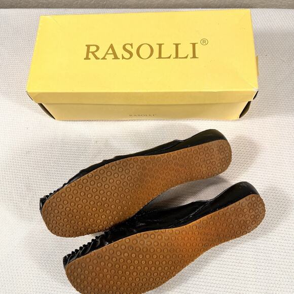 Vintage Rasolli Woman’s Size 8 Slip On‎ Black Leather Office Casual Flats - Picture 11 of 13